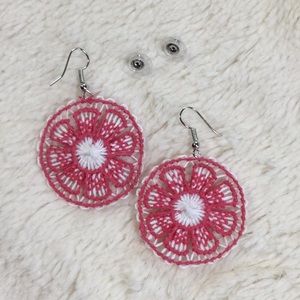 NEW Spiderweb Lace Earrings HANDMADE - Paraguay